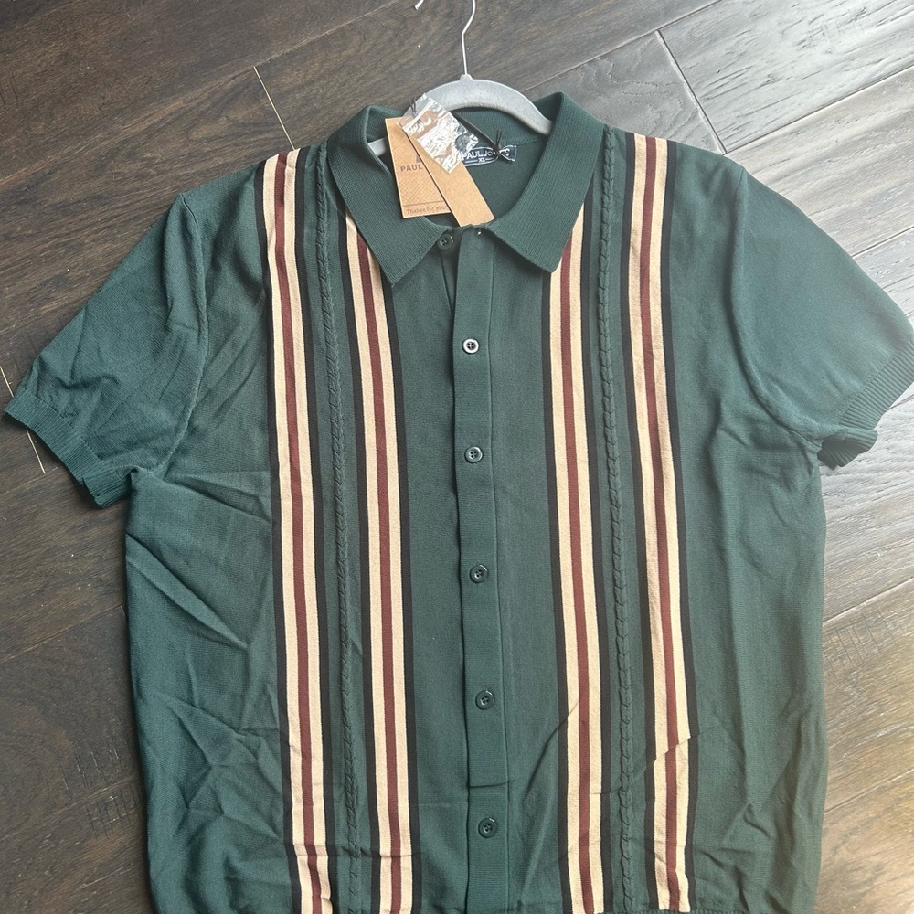 Buy 2 Save 30%: 
NWT Paul Jones Knit Green Short Sleeve Button-Up